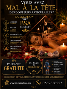 Massage énergtique sous pyramide en cuivre + lithothérapie, sonothérapie, aromathérapie