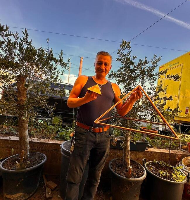 kit pyramide transportable complet + chapeau cuivre