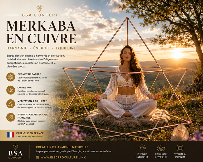 kit connecteur pour la réalisation d'une merkaba en cuivre pour méditation bien-être