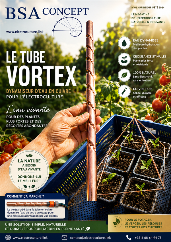 tube vortex en cuivre dynamiseur d'eau d'arrosage