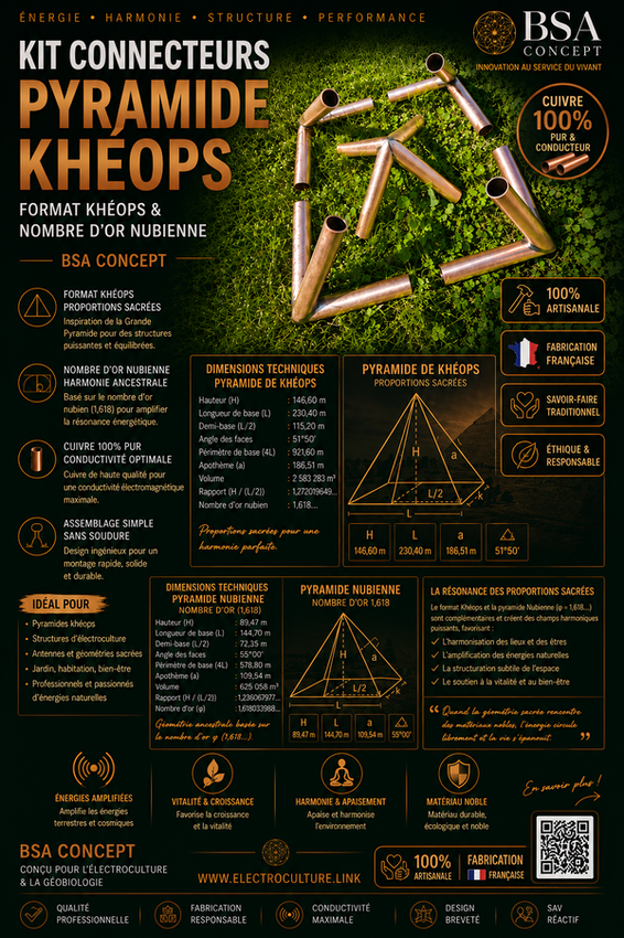 kit pyramide connecteur cuivre khéops ou nubienne