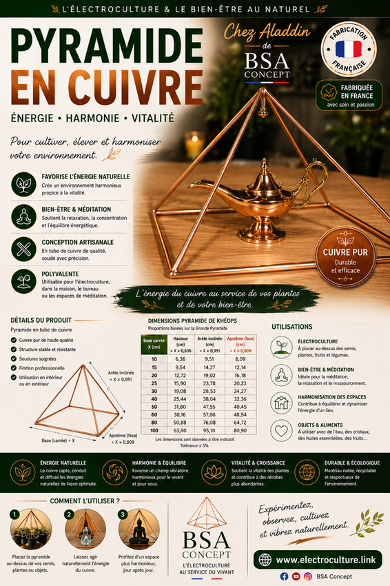 pyramide en tube cuivre soudé format khéops